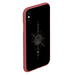 Чехол iPhone XS Max матовый Череп, цвет: 3D-красный — фото 2