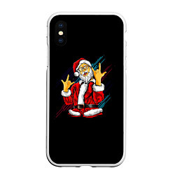 Чехол iPhone XS Max матовый Crazy Santa