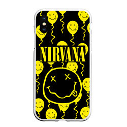 Чехол iPhone XS Max матовый NIRVANA, цвет: 3D-белый