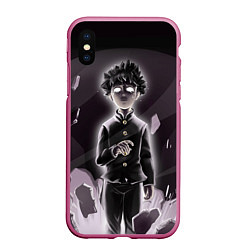 Чехол iPhone XS Max матовый Mob psycho 100 Z, цвет: 3D-малиновый