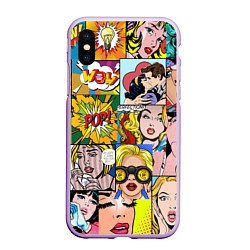 Чехол iPhone XS Max матовый Pop Art, цвет: 3D-сиреневый