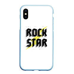 Чехол iPhone XS Max матовый Rock star, цвет: 3D-голубой