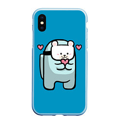 Чехол iPhone XS Max матовый Nyan Cat Among Us, цвет: 3D-голубой