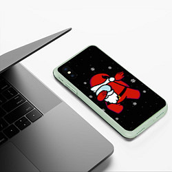 Чехол iPhone XS Max матовый Santa Claus Among Us, цвет: 3D-салатовый — фото 2