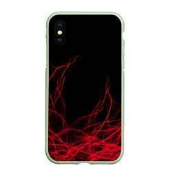 Чехол iPhone XS Max матовый Fiber, цвет: 3D-салатовый