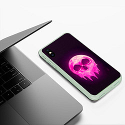 Чехол iPhone XS Max матовый Розовая Луна, цвет: 3D-салатовый — фото 2