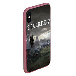 Чехол iPhone XS Max матовый STALKER 2, цвет: 3D-малиновый — фото 2