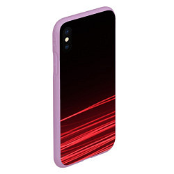 Чехол iPhone XS Max матовый Красное и Черное, цвет: 3D-сиреневый — фото 2