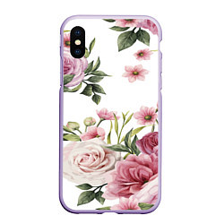 Чехол iPhone XS Max матовый Розовые розы