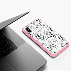 Чехол iPhone XS Max матовый Дорожки из следов, цвет: 3D-баблгам — фото 2