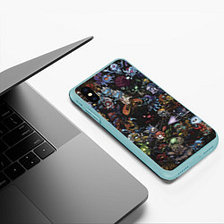 Чехол iPhone XS Max матовый Heros Dota 2, цвет: 3D-мятный — фото 2