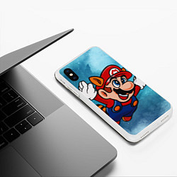 Чехол iPhone XS Max матовый Марио, цвет: 3D-белый — фото 2