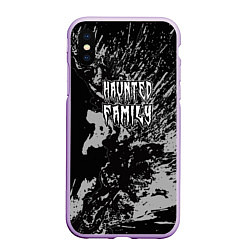 Чехол iPhone XS Max матовый Haunted Family лейбл Kizaru, цвет: 3D-сиреневый