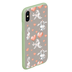 Чехол iPhone XS Max матовый Влюбленные, цвет: 3D-салатовый — фото 2