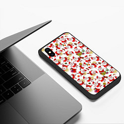 Чехол iPhone XS Max матовый Дед Мороз, цвет: 3D-черный — фото 2