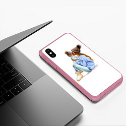 Чехол iPhone XS Max матовый Самая лучшая мама, цвет: 3D-малиновый — фото 2