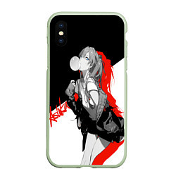 Чехол iPhone XS Max матовый Asuka Langley Evangelion, цвет: 3D-салатовый