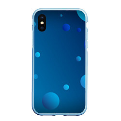 Чехол iPhone XS Max матовый Пузыри, цвет: 3D-голубой