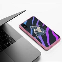 Чехол iPhone XS Max матовый Skate or die art, цвет: 3D-малиновый — фото 2