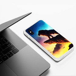 Чехол iPhone XS Max матовый Лев, цвет: 3D-белый — фото 2