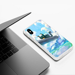 Чехол iPhone XS Max матовый Снежный котенок, цвет: 3D-белый — фото 2