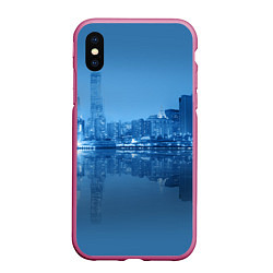 Чехол iPhone XS Max матовый New York, цвет: 3D-малиновый