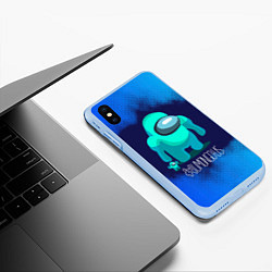 Чехол iPhone XS Max матовый Among Us, цвет: 3D-голубой — фото 2