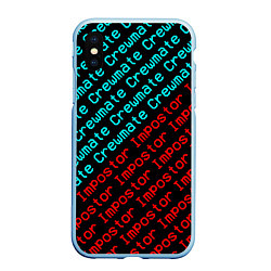 Чехол iPhone XS Max матовый AMONG US - CrewmateImpostor, цвет: 3D-голубой
