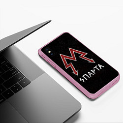 Чехол iPhone XS Max матовый Спарта, цвет: 3D-розовый — фото 2