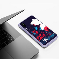 Чехол iPhone XS Max матовый Назад в будущее, цвет: 3D-светло-сиреневый — фото 2