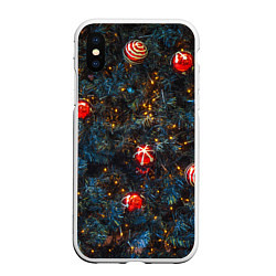 Чехол iPhone XS Max матовый Новый Год, цвет: 3D-белый