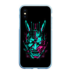 Чехол iPhone XS Max матовый Cyber Samurai, цвет: 3D-голубой