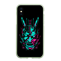 Чехол iPhone XS Max матовый Cyber Samurai, цвет: 3D-салатовый