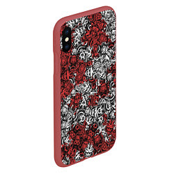 Чехол iPhone XS Max матовый Красные и Белые самураи, цвет: 3D-красный — фото 2