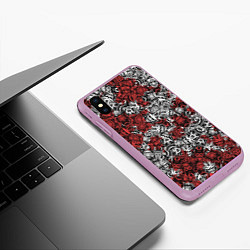 Чехол iPhone XS Max матовый Красные и Белые самураи, цвет: 3D-сиреневый — фото 2