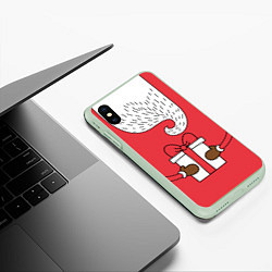 Чехол iPhone XS Max матовый Дед мороз, цвет: 3D-салатовый — фото 2