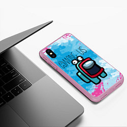 Чехол iPhone XS Max матовый Among Us Z, цвет: 3D-розовый — фото 2