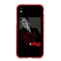 Чехол iPhone XS Max матовый Американский психопат, цвет: 3D-красный