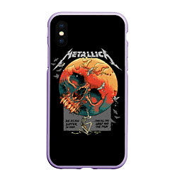 Чехол iPhone XS Max матовый Metallica, цвет: 3D-светло-сиреневый