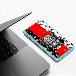 Чехол iPhone XS Max матовый САМУРАЙ, цвет: 3D-мятный — фото 2