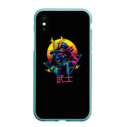 Чехол iPhone XS Max матовый Cyber Samurai, цвет: 3D-мятный