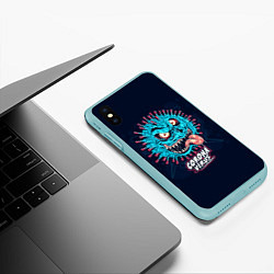 Чехол iPhone XS Max матовый CoronaMonster, цвет: 3D-мятный — фото 2