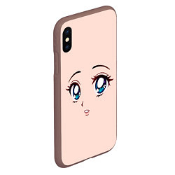 Чехол iPhone XS Max матовый Surprised anime face, цвет: 3D-коричневый — фото 2