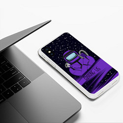 Чехол iPhone XS Max матовый AMONG US - Нож, цвет: 3D-белый — фото 2