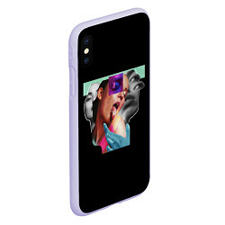 Чехол iPhone XS Max матовый Эйфория, цвет: 3D-светло-сиреневый — фото 2