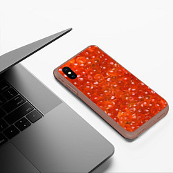 Чехол iPhone XS Max матовый Красная икра, цвет: 3D-коричневый — фото 2