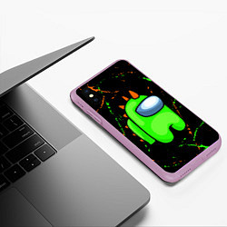 Чехол iPhone XS Max матовый AMONG US - FORTNITE REX, цвет: 3D-сиреневый — фото 2