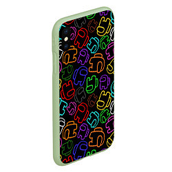 Чехол iPhone XS Max матовый AMONG US NEON, цвет: 3D-салатовый — фото 2