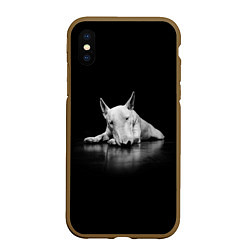 Чехол iPhone XS Max матовый Puppy, цвет: 3D-коричневый