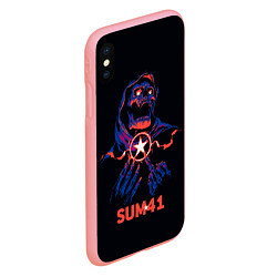 Чехол iPhone XS Max матовый Sum 41 череп, цвет: 3D-баблгам — фото 2